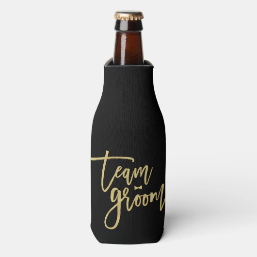 Team Groom Bow Stropdas Bachelor Party Wedding Coo Flesjeskoeler (Fles Voorkant)