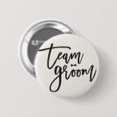 Team Groom Brush Script Bow Stropdas Chic Wedparty Ronde Button 5,7 Cm (Voorkant /achterkant)