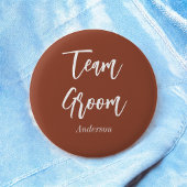 Team Groom Burnt Oranje Terracotta Ronde Button 5,7 Cm