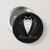 Team Groom Classy Tuxedo Ronde Button 7,6 Cm (Voorkant /achterkant)