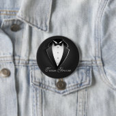 Team Groom Classy Tuxedo Ronde Button 7,6 Cm (In situ)