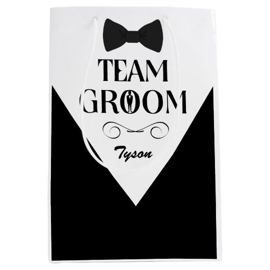 Team Groom - Custom Groomsmen Gift Bags Medium Cadeauzakje (Voorkant)