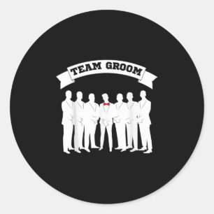 Team Groom Funny Groomsmen Bachelor Team Ronde Sticker