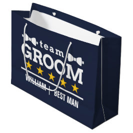 Team Groom | Groomsman | Bachelor | Navy Blue Groot Cadeauzakje