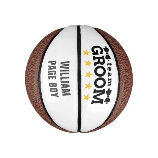 Team Groom | Groomsman | Bachelor | Zwart wit Basketbal (Verticaal)