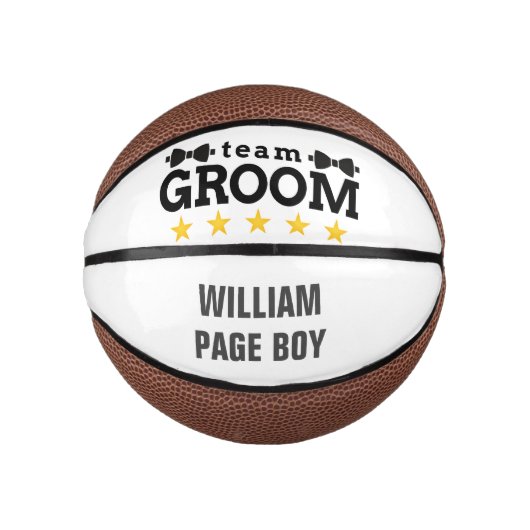Team Groom | Groomsman | Bachelor | Zwart wit Basketbal (Voorkant)