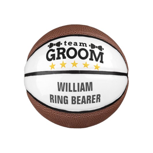 Team Groom | Groomsman | Bachelor | Zwart wit Basketbal (Voorkant)