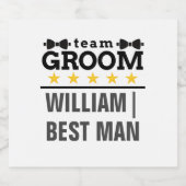 Team Groom | Groomsman | Bachelor | Zwart wit Bier Etiket (Enkel label)