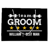 Team Groom | Groomsman | Bachelor | Zwart wit Groot Cadeauzakje (Achterkant)