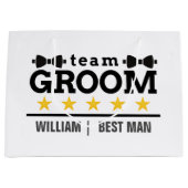 Team Groom | Groomsman | Bachelor | Zwart wit Groot Cadeauzakje (Voorkant)