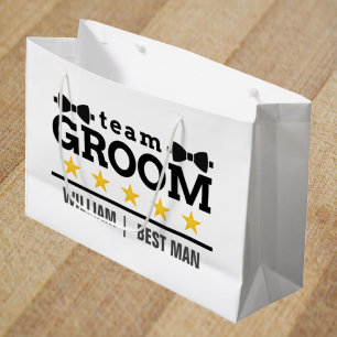 Team Groom   Groomsman   Bachelor   Zwart wit Groot Cadeauzakje