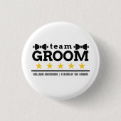 Team Groom | Groomsman | Bachelor | Zwart wit Ronde Button 3,2 Cm (Voorkant)