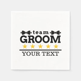 Team Groom | Groomsman | Bachelor | Zwart wit Servet