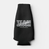 Team Groom Groomsman Naam Bruiloft Party Zwart Bie Flesjeskoeler (Voorkant)