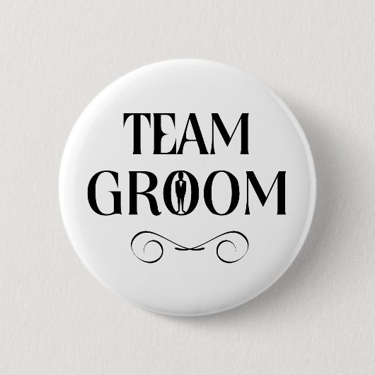 Team Groom - Groomsmen Pin Ronde Button 5,7 Cm (Voorkant)
