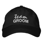 Team GROOM leuk nieuw zwart schrift bruidsfeest Geborduurde Pet (Voorkant)