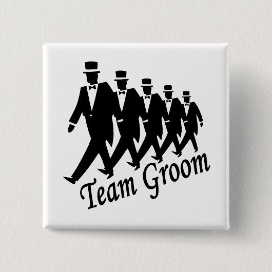 Team Groom (Mannen) Vierkante Button 5,1 Cm (Voorkant)