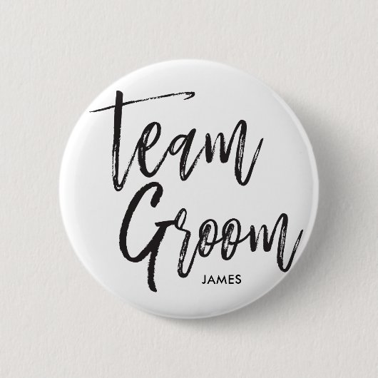 Team Groom | Manuscript Black Ronde Button 5,7 Cm (Voorkant)