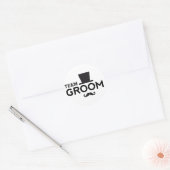 Team Groom met pet en snor Ronde Sticker (Envelop)