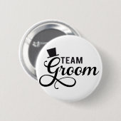 Team Groom met pet, tekstontwerp voor t-shirt Ronde Button 5,7 Cm (Voorkant /achterkant)