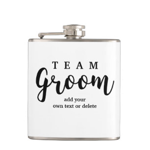 Team Groom Modern Wedding Favors for Groomsmen Heupfles