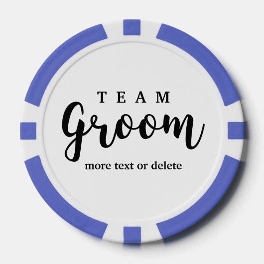 Team Groom Modern Wedding Favors for Groomsmen Poker Chips (Voorkant)