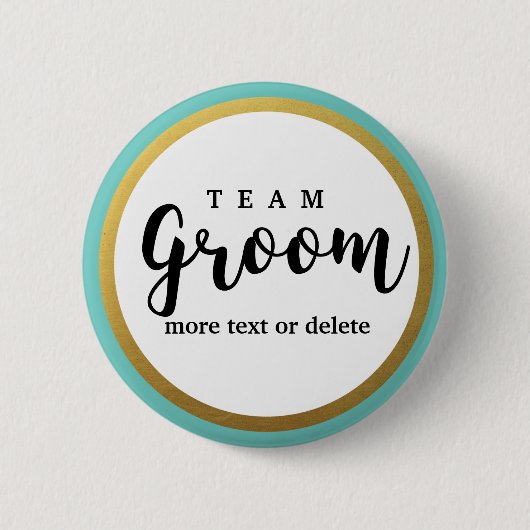 Team Groom Modern Wedding Favors for Groomsmen Ronde Button 5,7 Cm (Voorkant)