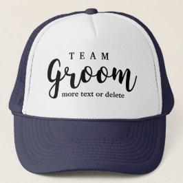 Team Groom Modern Wedding Favors for Groomsmen Trucker Pet