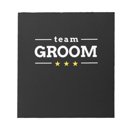 Team Groom Notitieblok (Voorkant)