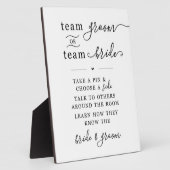 Team Groom of Team Bruid Wedding Sign Fotoplaat (Zijkant)