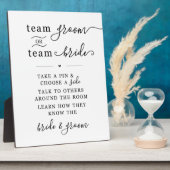 Team Groom of Team Bruid Wedding Sign Fotoplaat (Zijkant)
