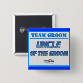 Team Groom oom Vierkante Button 5,1 Cm (Voorkant /achterkant)