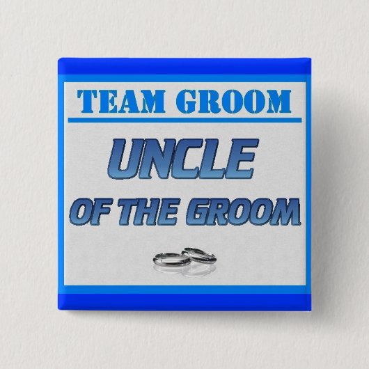 Team Groom oom Vierkante Button 5,1 Cm (Voorkant)