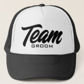 Team Groom scripttypografie bruiloft Trucker Pet (Voorkant)