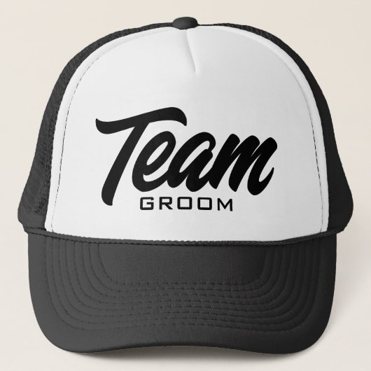 Team Groom scripttypografie bruiloft Trucker Pet (Voorkant)