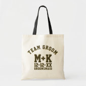 Team Groom Sporty Groomsmaid Wedding Canvas tas (Voorkant)