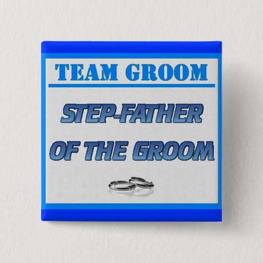 Team Groom Stap-Vader Vierkante Button 5,1 Cm (Voorkant)