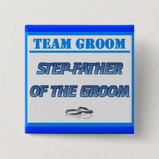 Team Groom Stap-Vader Vierkante Button 5,1 Cm