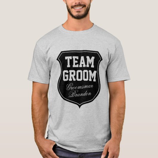 Team Groom t shirten gepersonaliseerd met naam T-shirt (Voorkant)