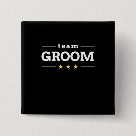 Team Groom Vierkante Button 5,1 Cm (Voorkant)