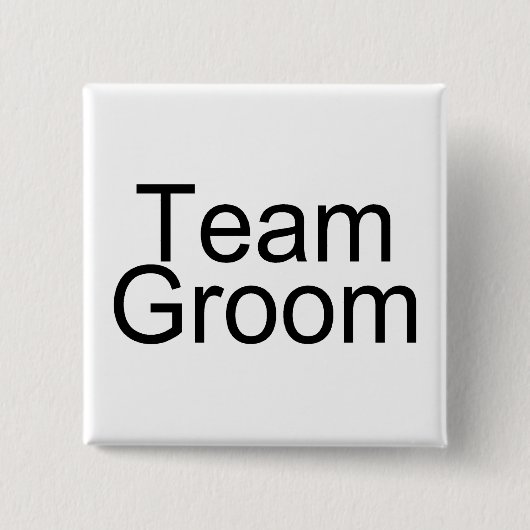 Team Groom Vierkante Button 5,1 Cm (Voorkant)