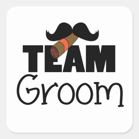 Team Groom Vierkante Sticker (Voorkant)