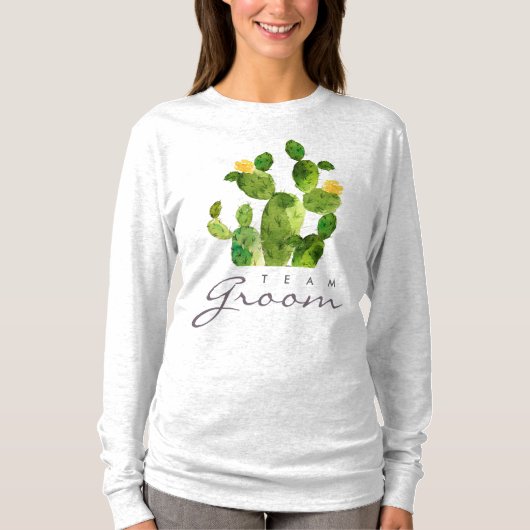 TEAM GROOM WATERVERF DESERT CACTUS FLOWER T-SHIRT (Voorkant)