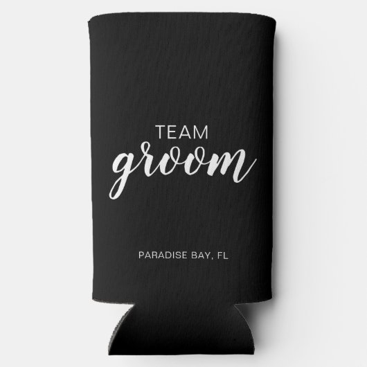 Team Groom Wedding Bachelor Party Seltzer Blikjeskoeler (Achterkant)