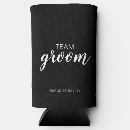 Team Groom Wedding Bachelor Party Seltzer Blikjeskoeler (Voorkant)