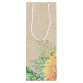 Team Groom. Zonnebloemkolven voor kraftpapier Wijn Cadeautas (Achterkant)