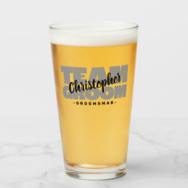 Team Groomsman Bachelor Party Zwart Grijs Glas