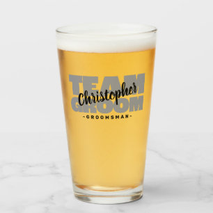 Team Groomsman Bachelor Party Zwart Grijs Glas