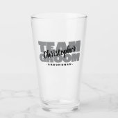 Team Groomsman Bachelor Party Zwart Grijs Glas (Voorkant)