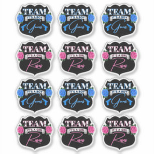 Team Guns vs Team Roses Geslacht Reveal Feestje Sticker